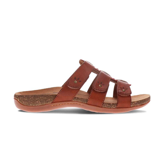 Andrea Slide Sandal - Tangerine/Tan