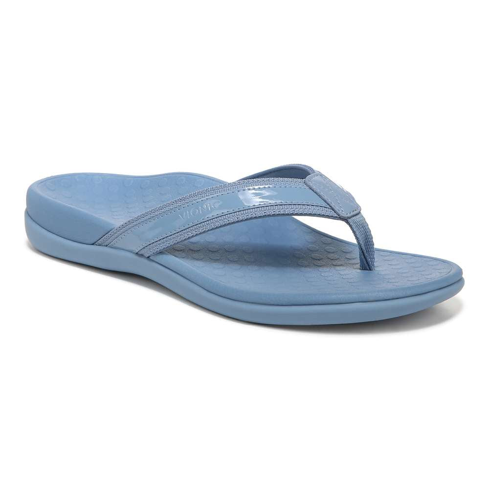 Islander Toe Post Sandal - Blue Shadow Patent