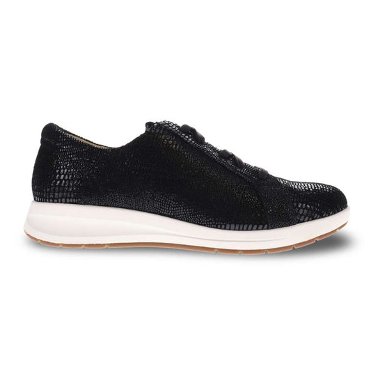 Athens Lace-Up Casual Sneaker - Black Lizard