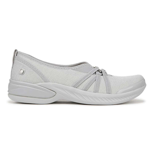 Niche Slip-On Casual Sneaker - Silver Shimmer Fabric