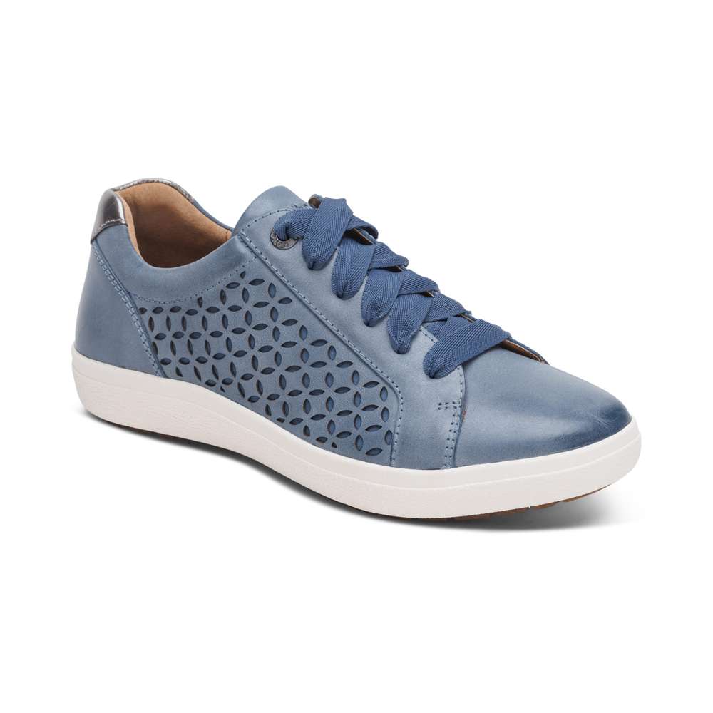 Courtney Lace-up Sneakers - Blue Cutout