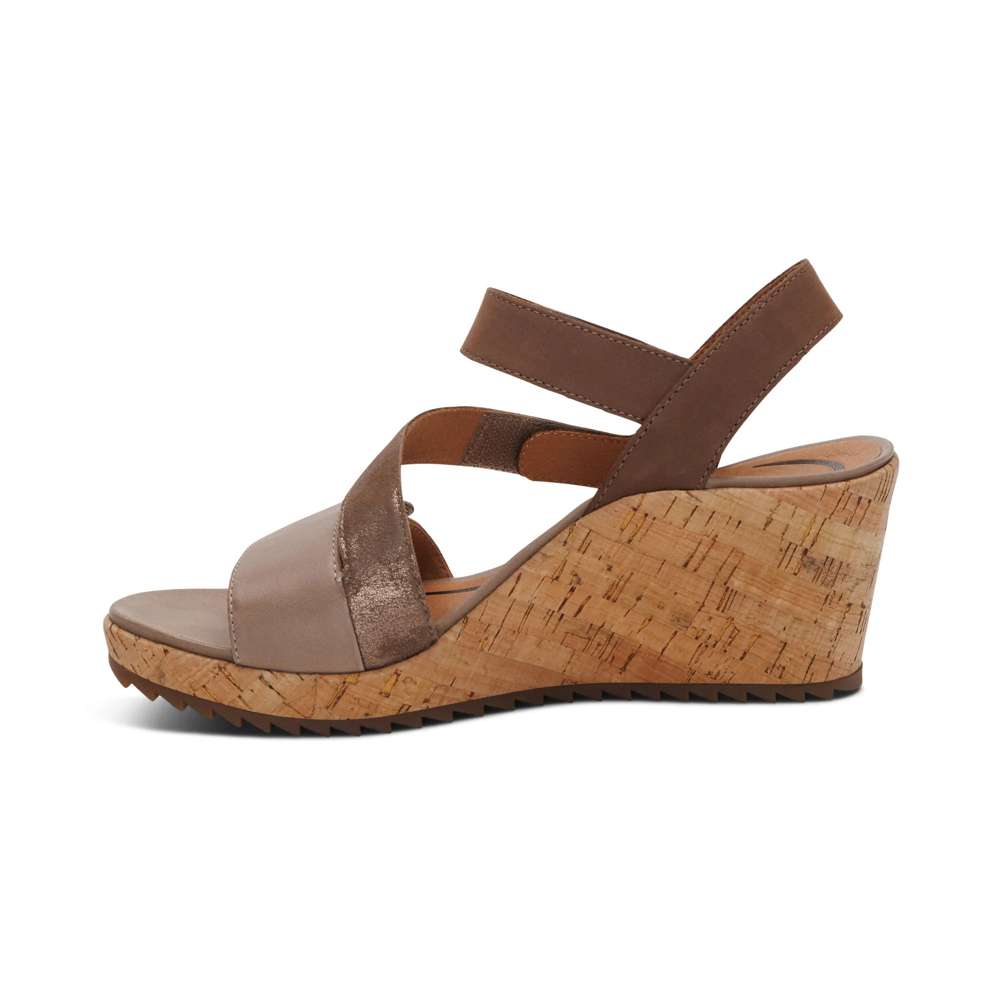 Madelyn Wedge - Taupe Multi