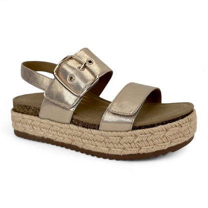 Vania Arch Support Platform Sandal - Champagne
