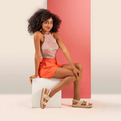 Vania Arch Support Platform Sandal - Ivory