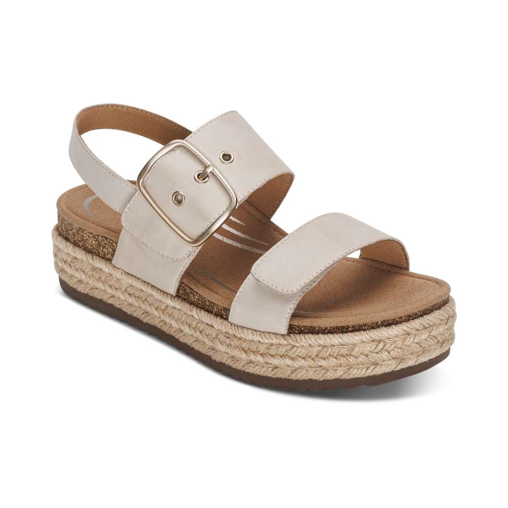 Vania Arch Support Platform Sandal - Ivory