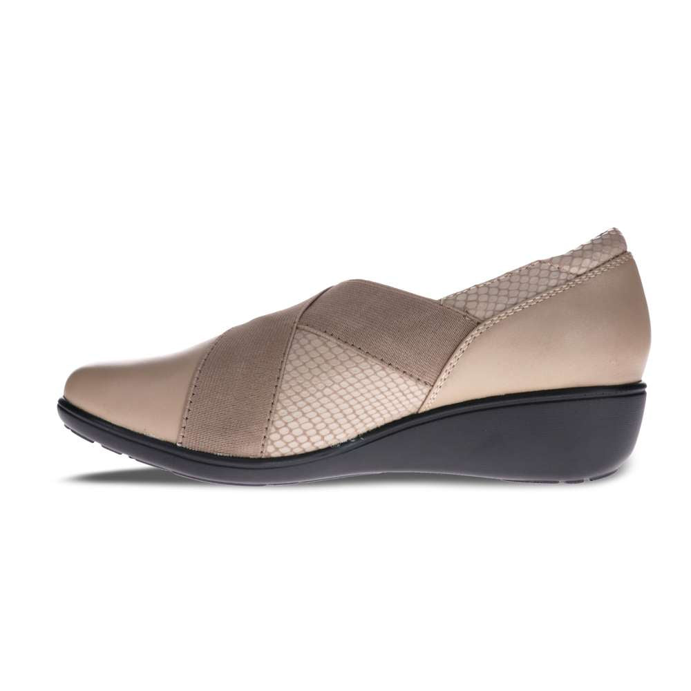 Kelly Wedge - Taupe Snake