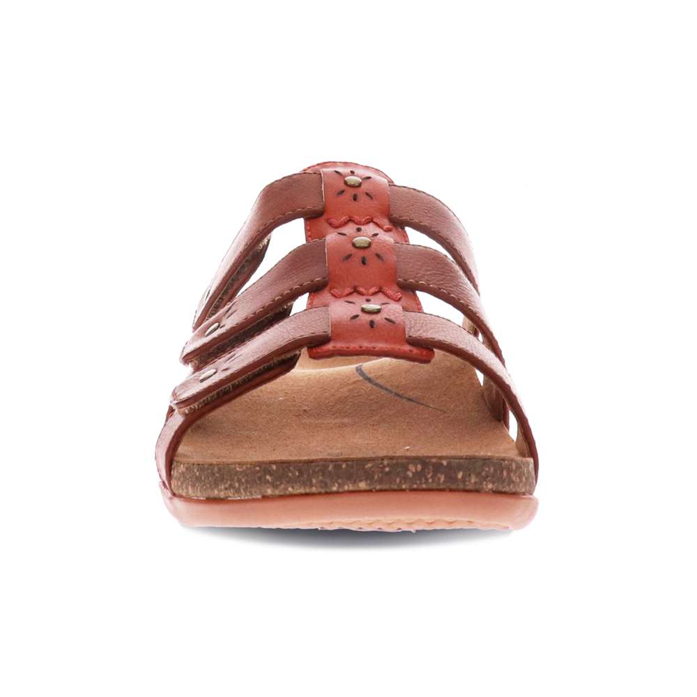 Andrea Slide Sandal - Tangerine/Tan