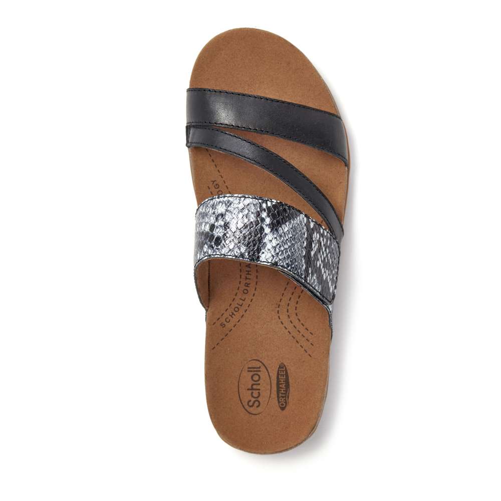 Avery Slide Sandal - Black Snake