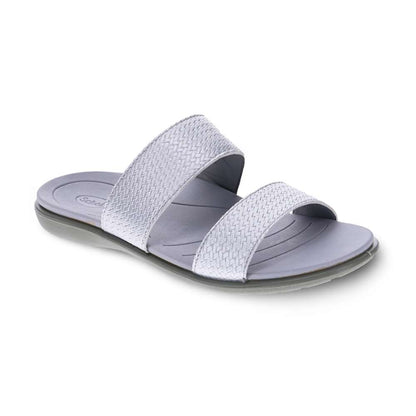 Penang Weave Slide Sandal - Silver