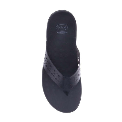Spangle Toe Post Sandal - Black