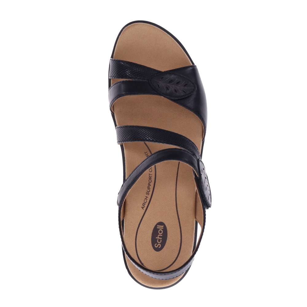 Tana Wedge Sandal - Black