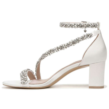 Ahava Heeled Sandal - Silk White Satin