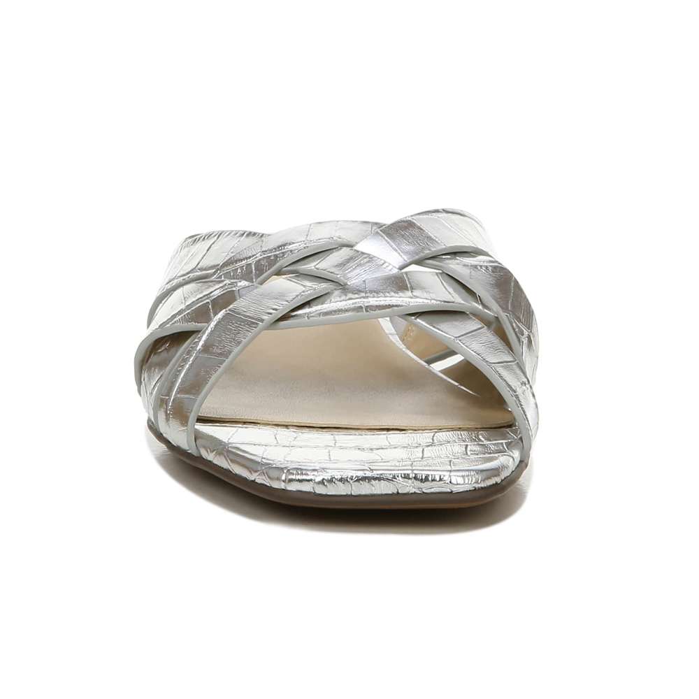 Ashford Slide Sandal - Silver Croc