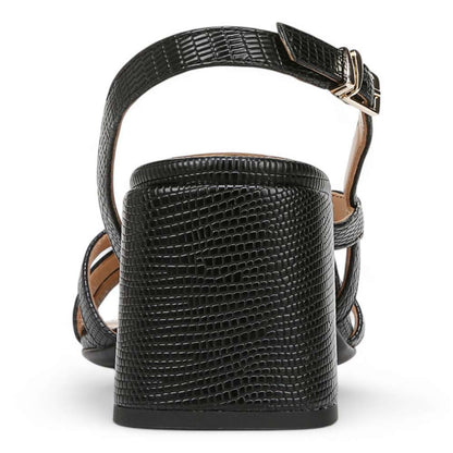 Demi Block Heel Dress Sandal - Black Lizard