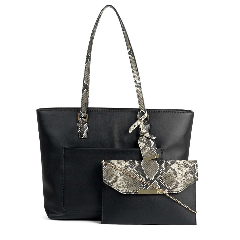 Dylana Tote Bag - Black Snake