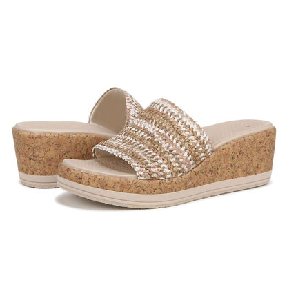 Runaway Slide Wedge Sandal - Beige Multi