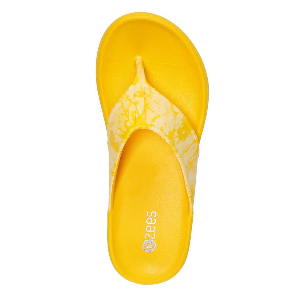 Villa Print Flip Flop Sandal - Yellow