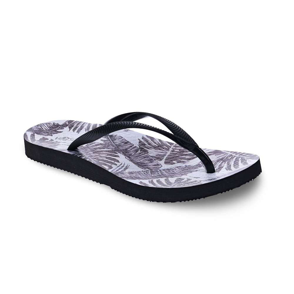 Venice Print Women's Toe Post Sandal - Palm Black