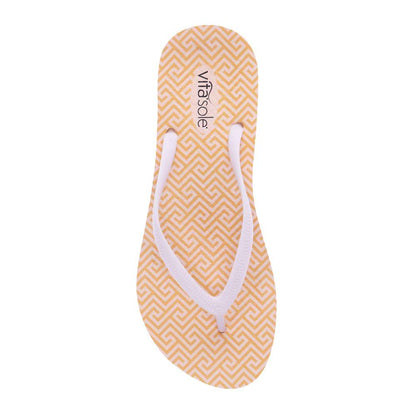 Venice Print Women's Toe Post Sandal - Yellow Maze