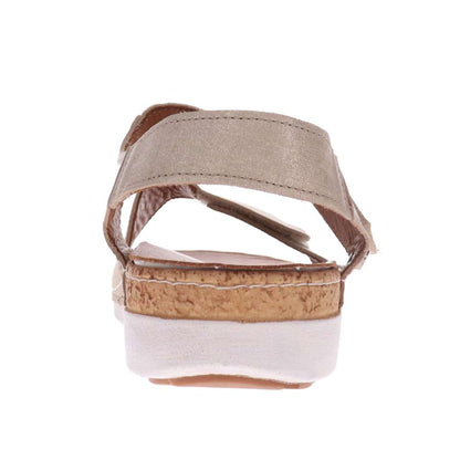 Georgia Back Strap Sandal - Gold Linen