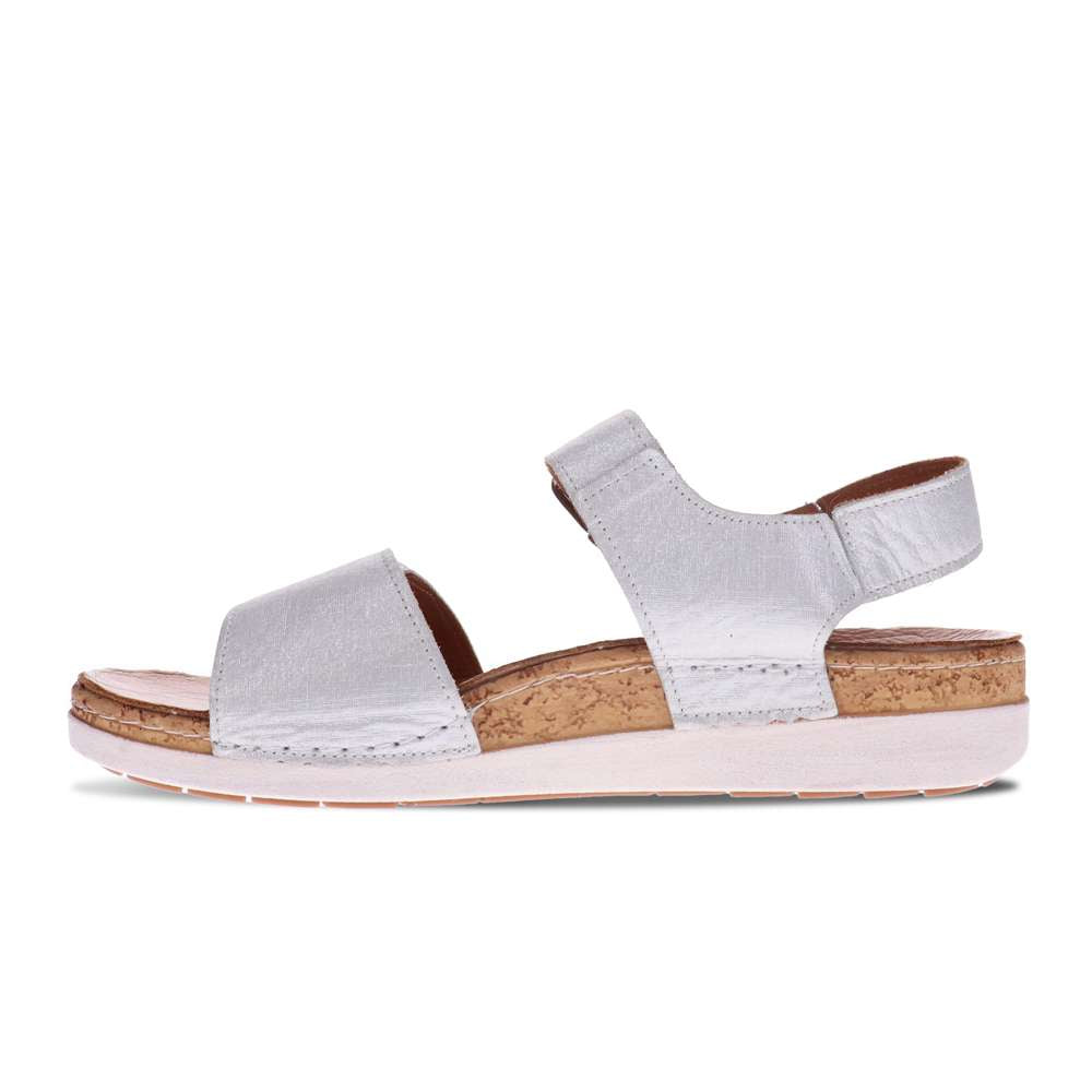 Georgia Back Strap Sandal - White Linen