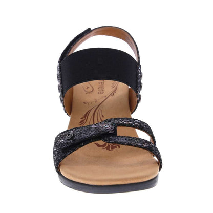 Tahiti Wedge - Black Metallic Python