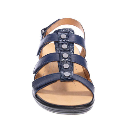 Toledo Backstrap Sandal - Navy Snake/Blue