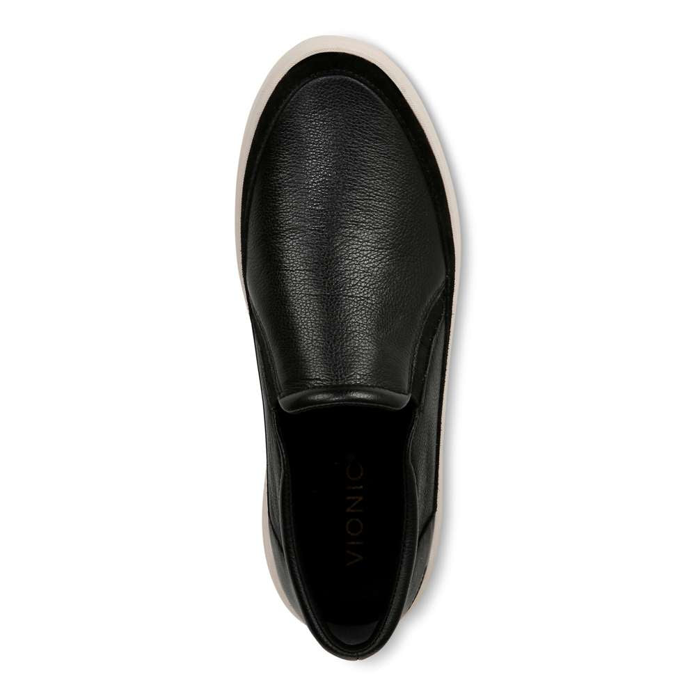 Kearny Platform Slip-On Sneaker - Black Leather