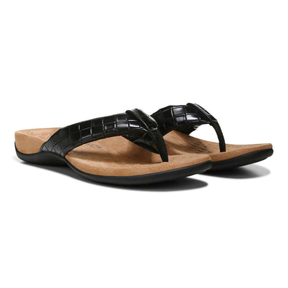 Layne Toe Post Sandal - Black Woven