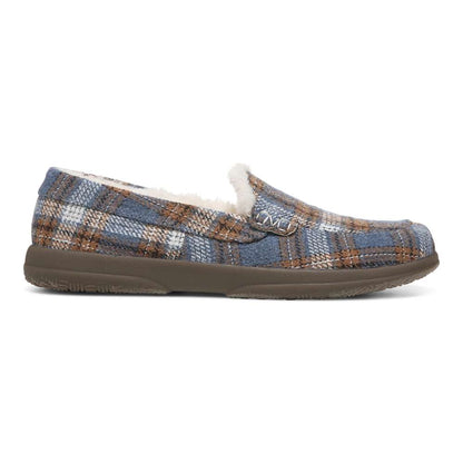 Lynez Slipper - Blue Plaid