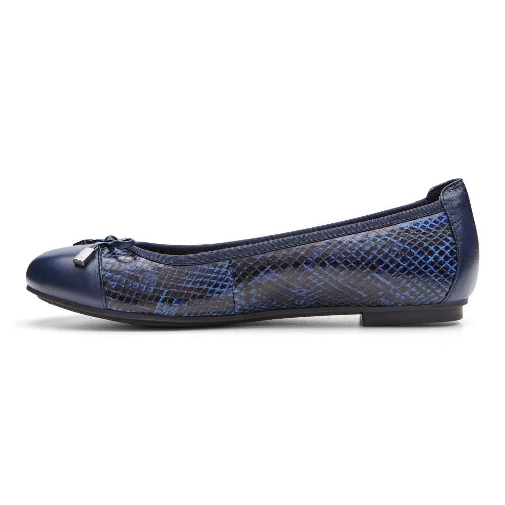 Minna Ballet Flat - Navy Snake