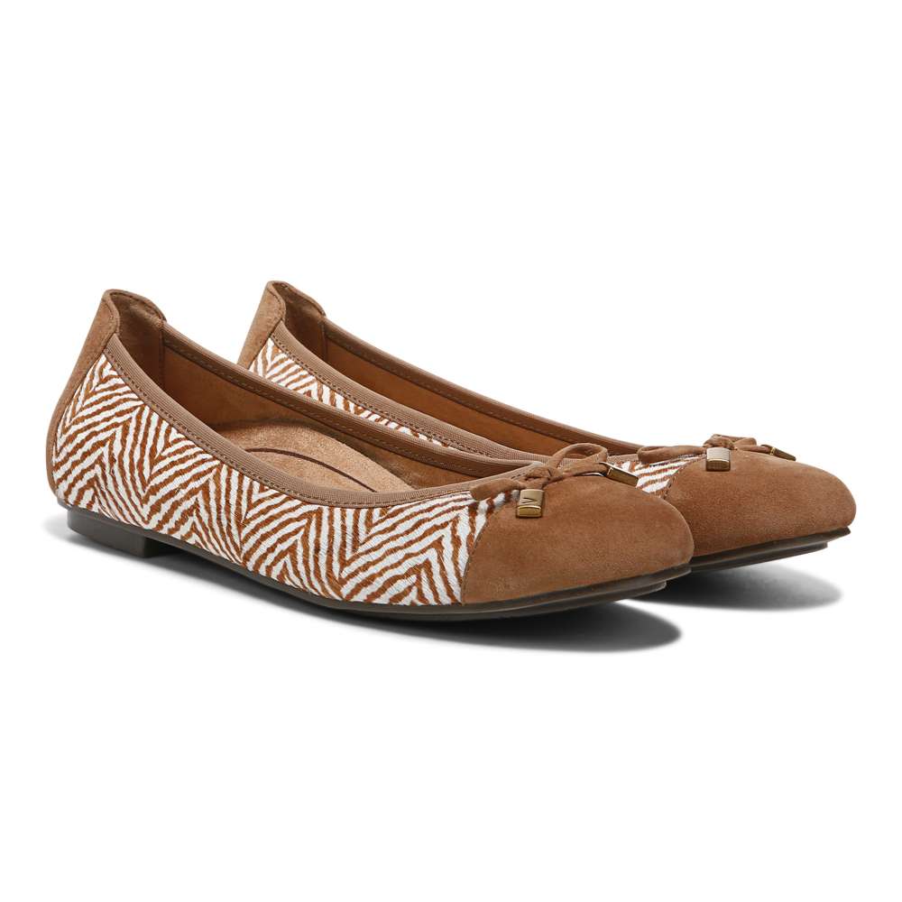 Minna Ballet Flat - Toffee/Cream