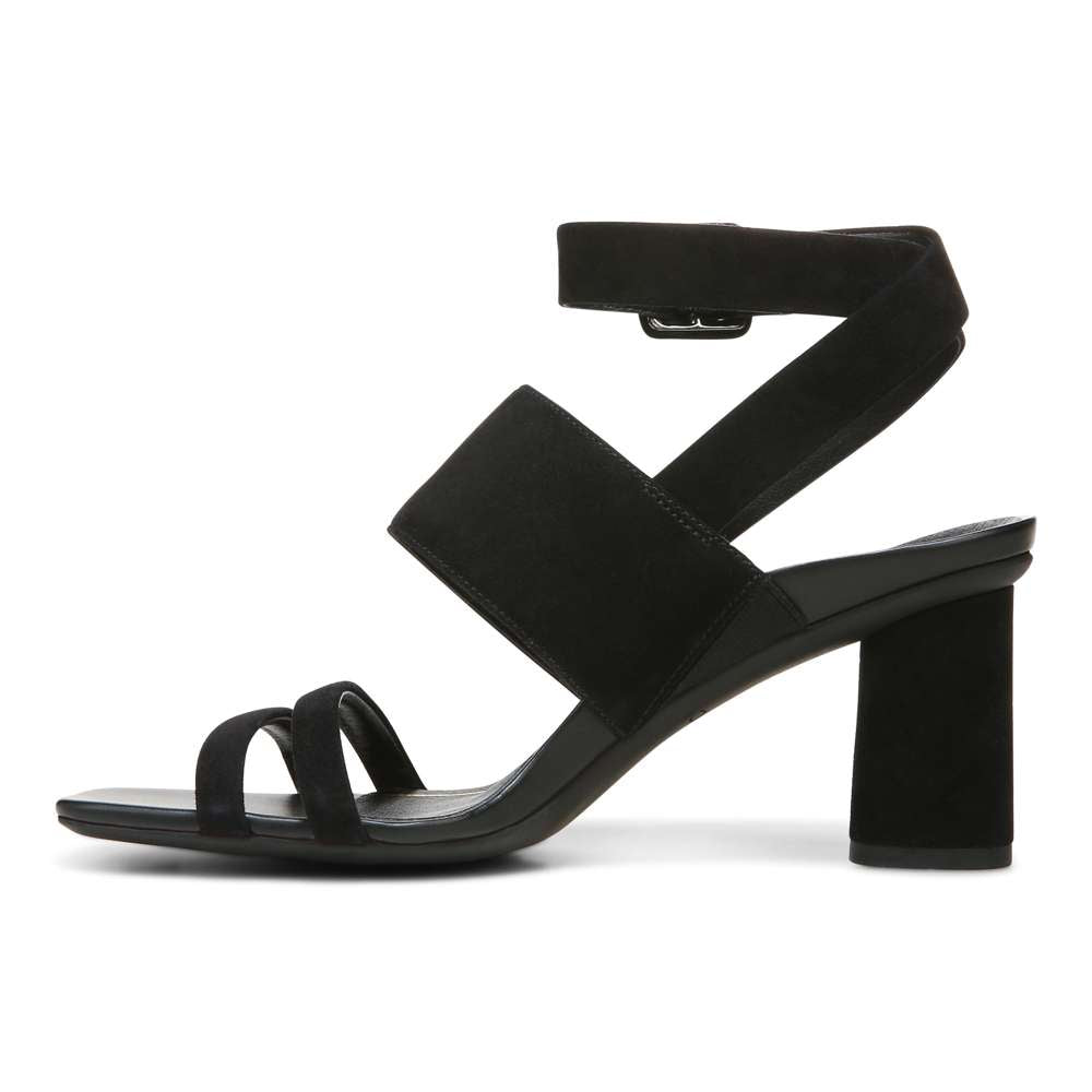 Yasmin Heeled Sandal - Black Suede