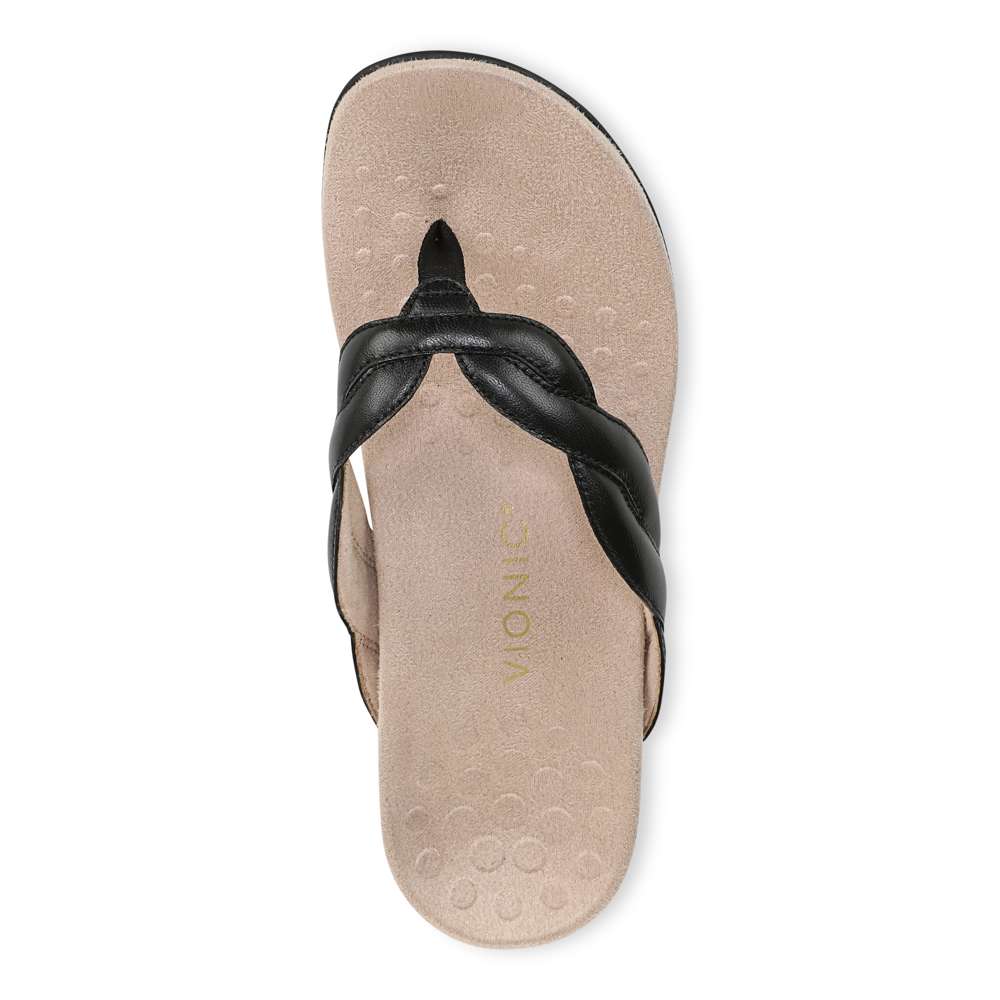 Bella Braid Toe Post Sandal - Black
