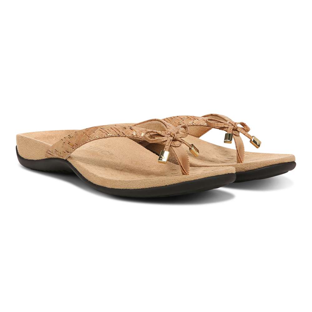 Bella Toe Post Sandal - Gold Cork