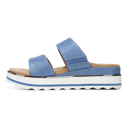 Brandie Flatform Slide Sandal - Vallarta Blue Linen