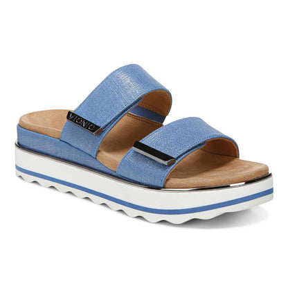 Brandie Flatform Slide Sandal - Vallarta Blue Linen
