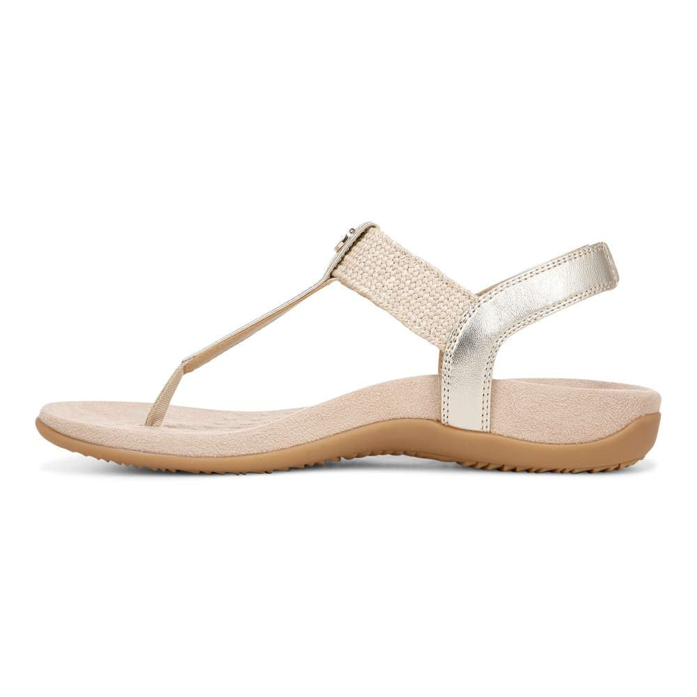 Brea Slingback Sandal - Gold Leather
