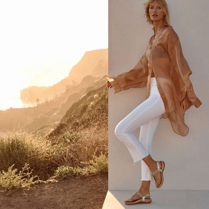 Brea Slingback Sandal - Gold Leather