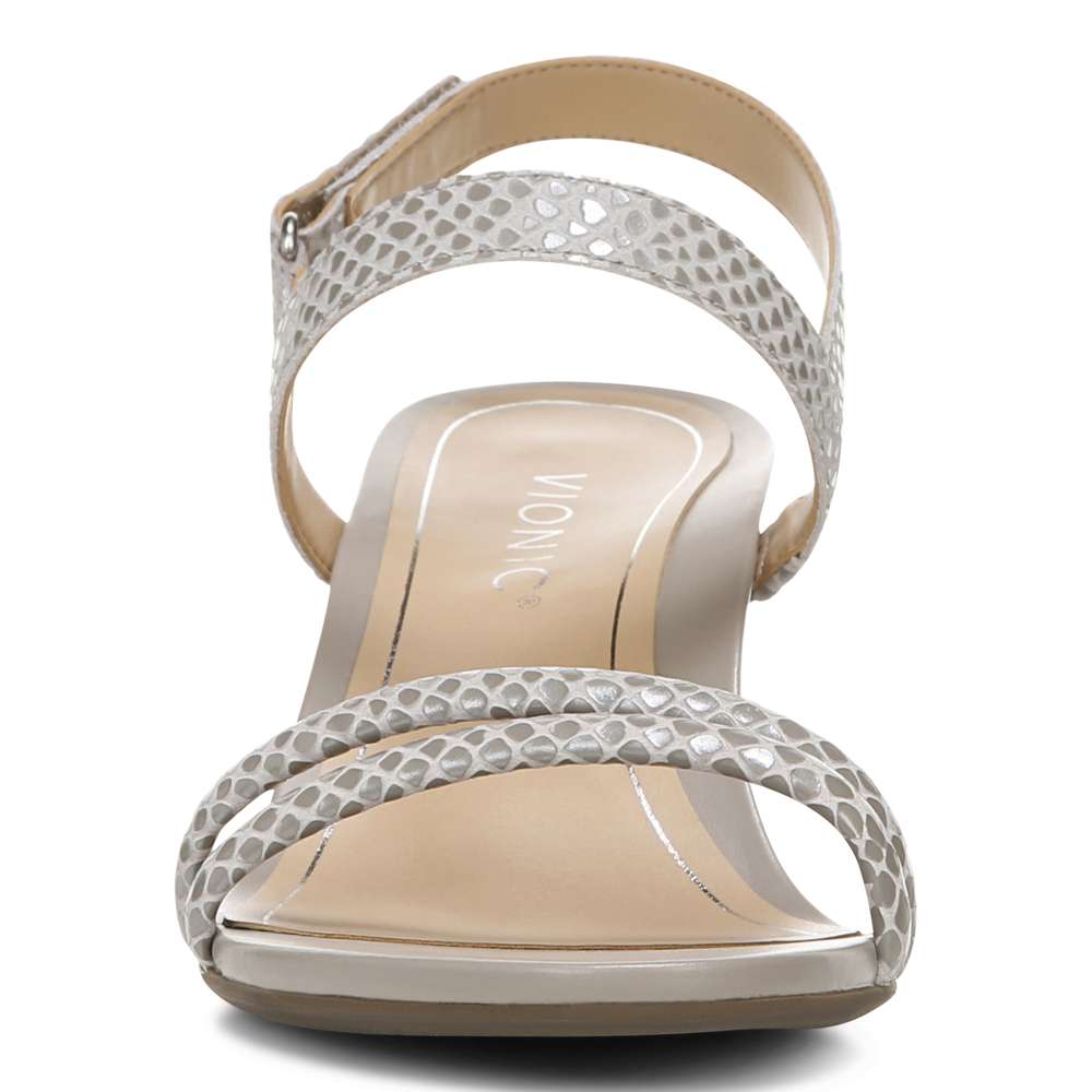 Emmy Wedge Sandal - Aluminium Lizard