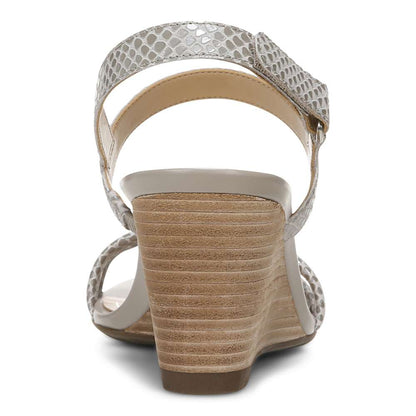 Emmy Wedge Sandal - Aluminium Lizard