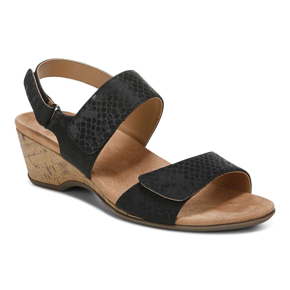 Kanya Wedge Sandal - Black