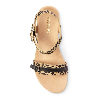 Laurie Wedge Sandal - Tan Leopard