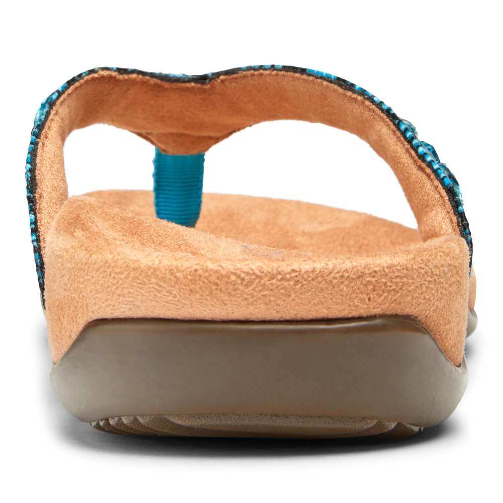 Lucia Toe Post Sandal - Aqua Snake