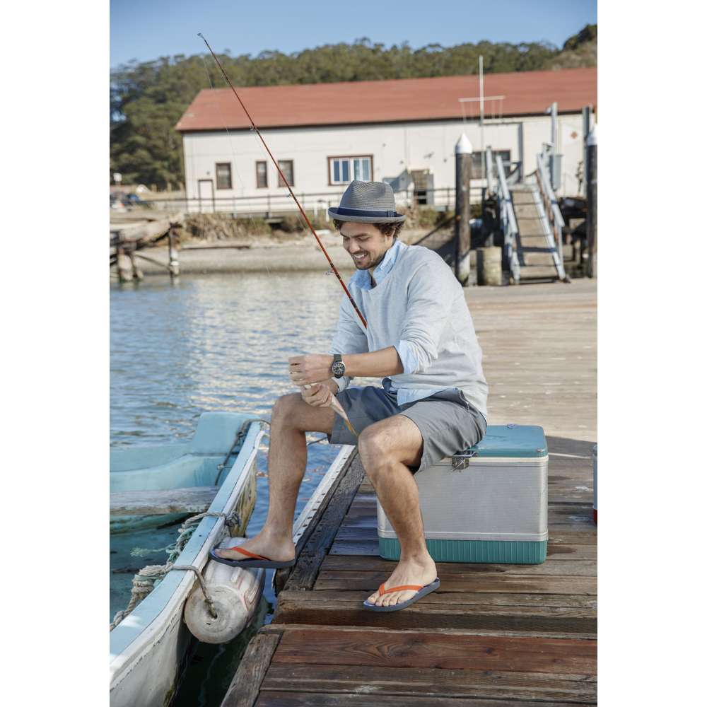 Beach Manly Toe Post Sandal Print - Teal