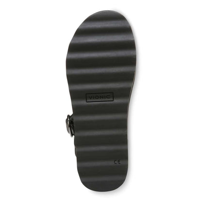 Reyna Flatform Sandal - Black Leather