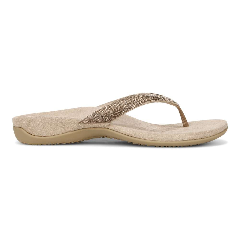 Dillon Shine Toe Post Sandal - Champagne