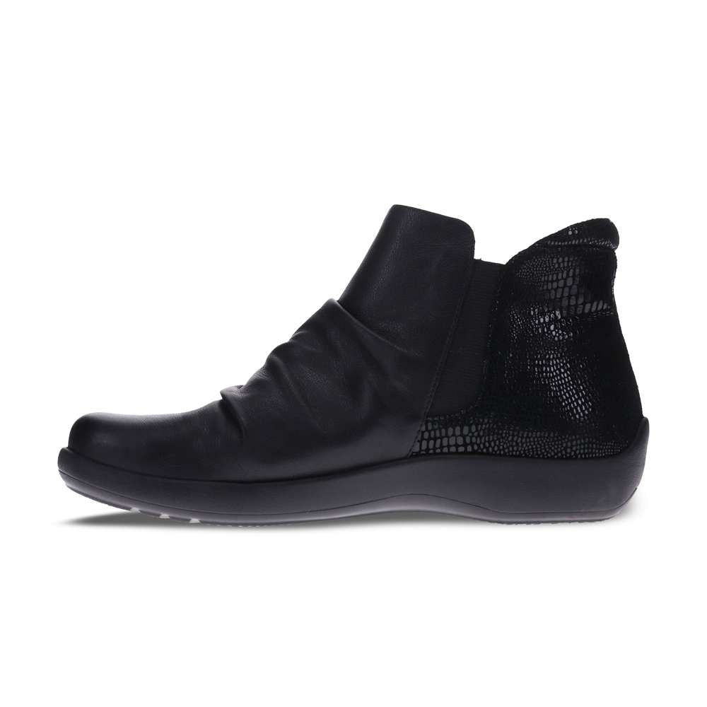 Salzburg Zip Ankle Boot - Black Lizard